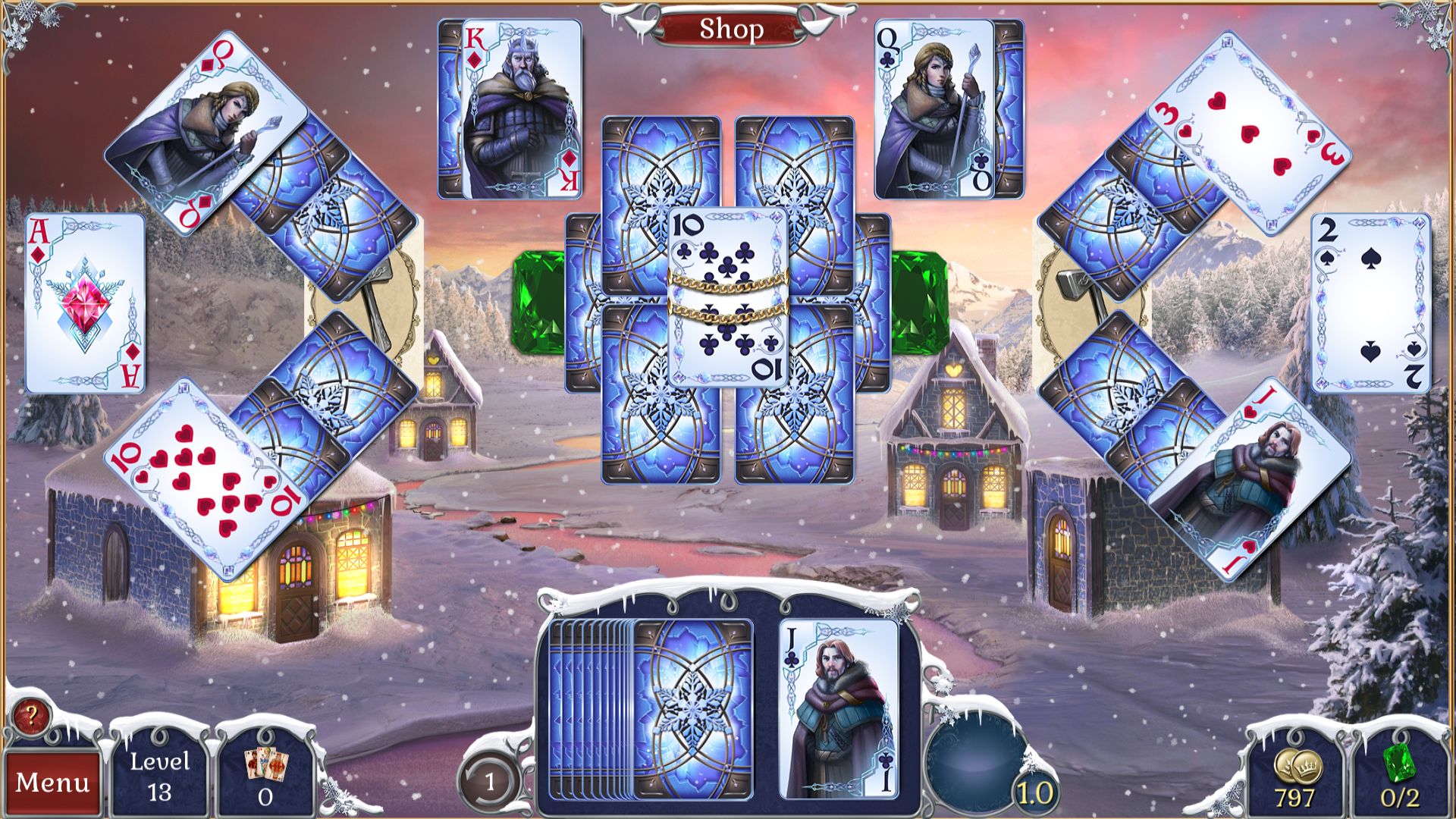 宝石配对纸牌冬季雪景 Jewel Match Solitaire Winterscapes_2